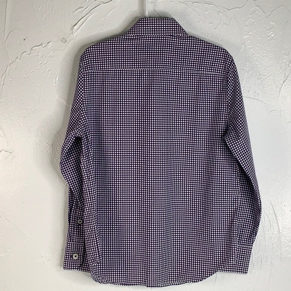 UNTUCKit Wrinkle free Mini Blue/White Check long sleeve shirt boy Size 6-7 NWOT - Picture 7 of 12